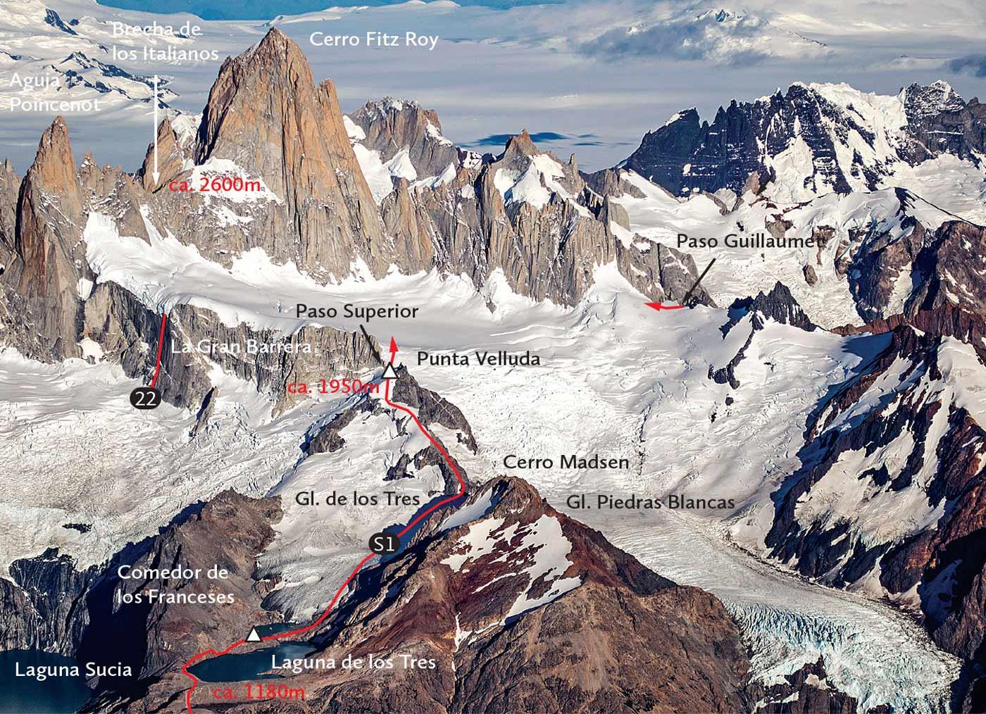 Fitz Roy group from the east